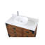 Meuble-lavabo de salle de bain Akira, de style brun rustique, autoportant, de la collection Benton, de 42 pouces, avec lavabo simple et dessus en marbre blanc, entièrement assemblé.