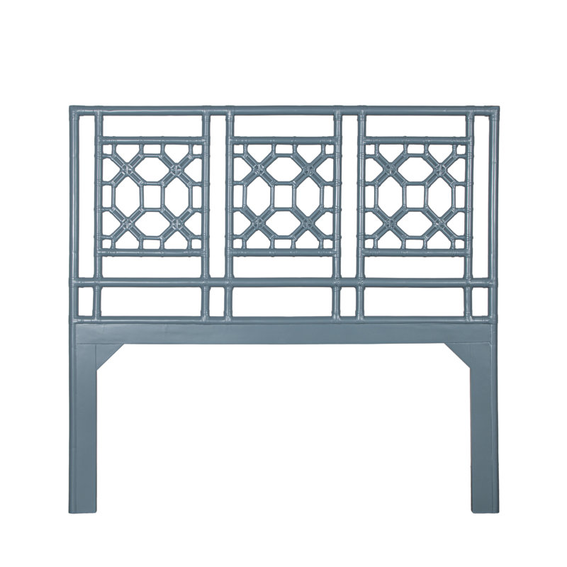 Rattan Open-Frame Headboard, Regatta Blue, Queen