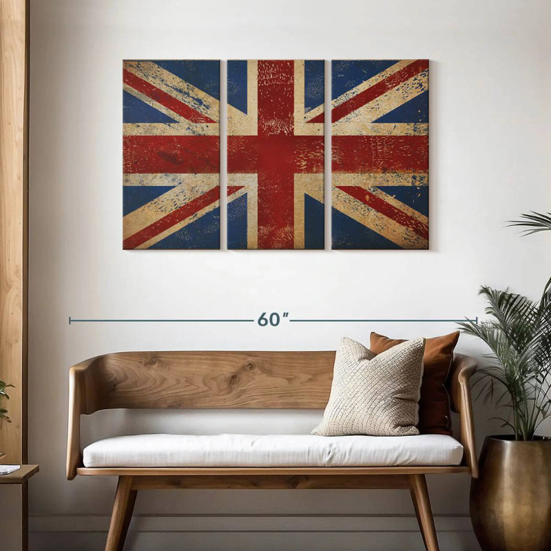 Borges Grunge Union Jack, 28" H x 45" W