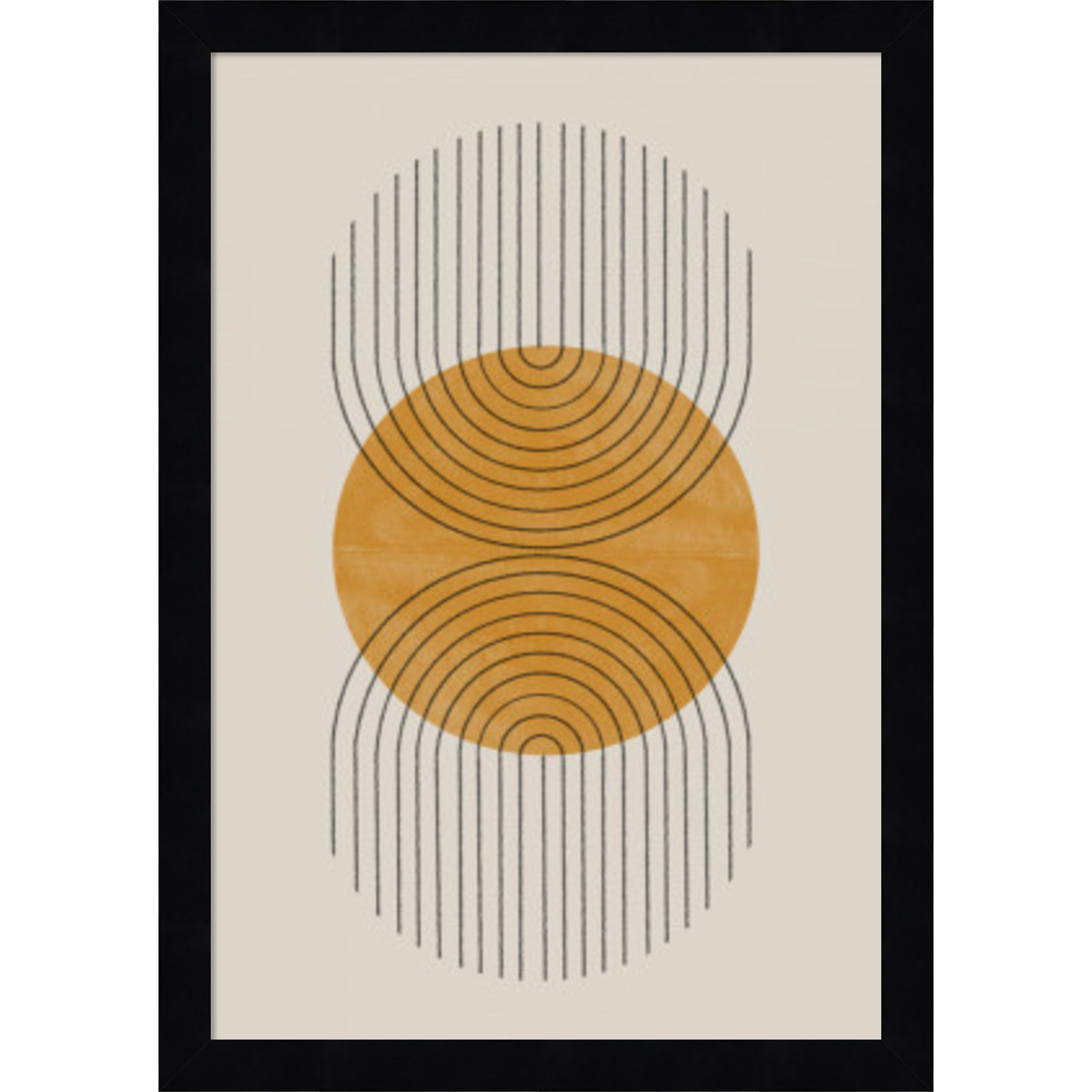 Perfect Point Yellow by The MIUUS STUDIO, Black Framed, 17" H x 12" W x 1" D
