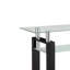 Table de bout rectangulaire noire en verre avec 1 tablette pour un rangement moderne et une utilisation polyvalente dans les espaces de vie, 30 pouces de hauteur, 48 pouces de large