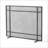 Fireplace Screen, Modern Single Panel Iron with Black Brushed Silver Finish | Black+Silver | Iron-1879339508