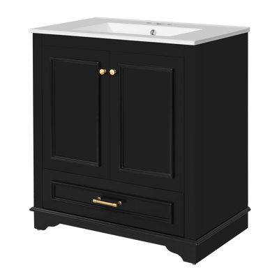 30" bathroom vanity with ceramic sink