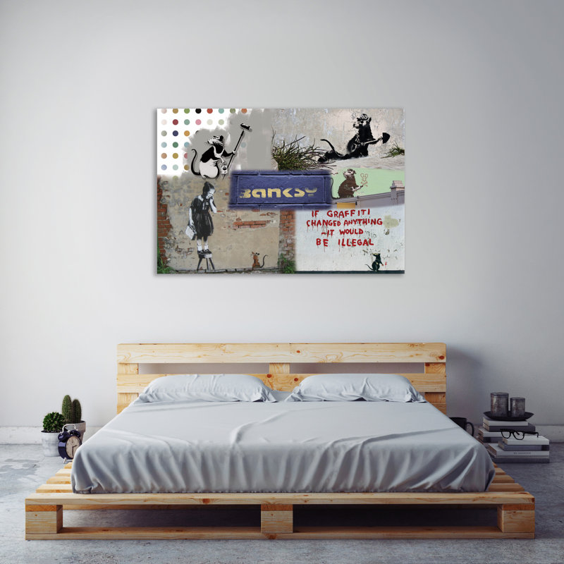 Rat Collage by Banksy - Wrapped Canvas Print, 41 cm H x 61 cm W x 4 cm D
