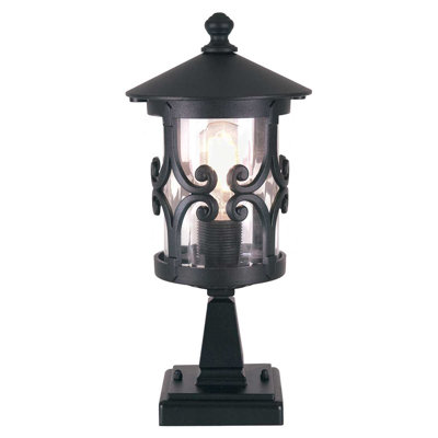 Flor Black Metal Pier Mount Light