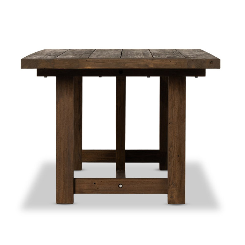 Berks Rectangular Teak Outdoor Dining Table , 118'' in. W 39.25'' in. D, Dark Walnut