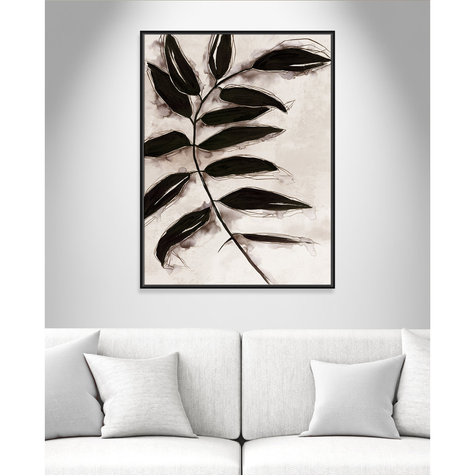 Leaves "Leaves II" Print, Black Framed, 41.5" H x 31.5" W x 2" D