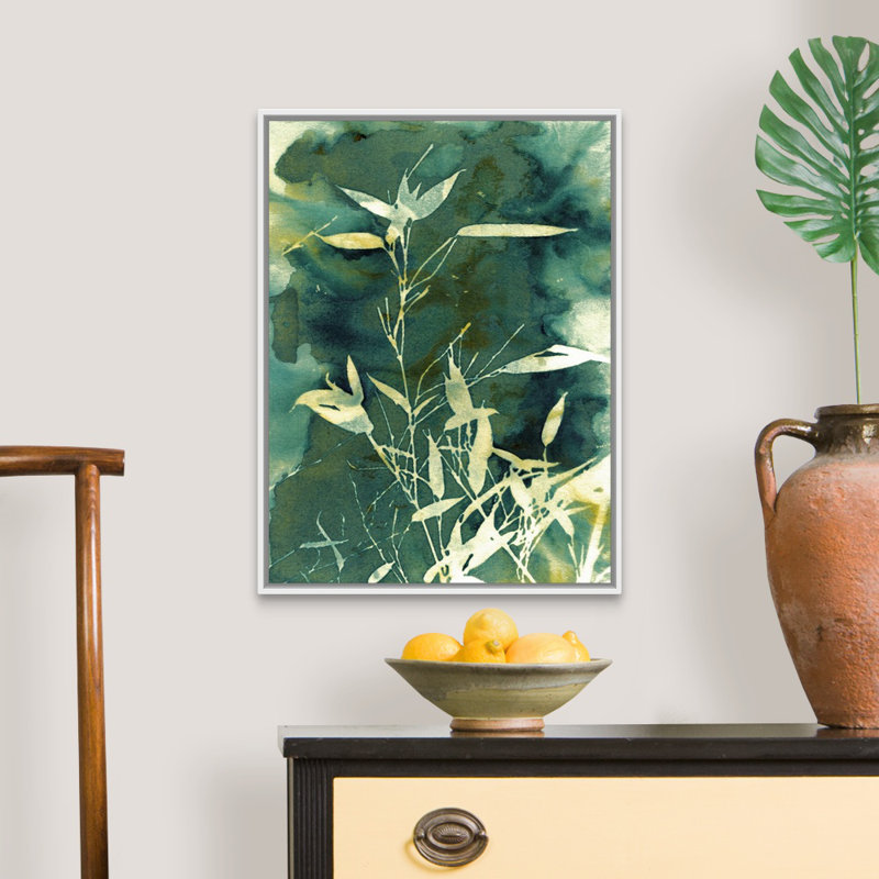 Art mural sur toile Bamboo Garden, Toile avec cadre blanc, H 26 po x l 20 po