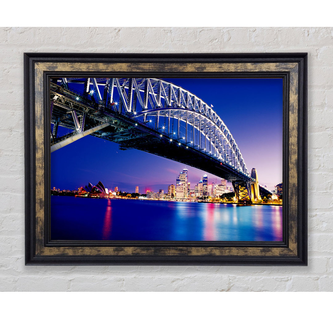 Sydney Harbour Bridge Blue Night - Einzelner Bilderrahmen Kunstdrucke