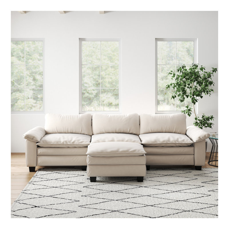 Canapé modulaire de luxe avec repose-pieds, Beige