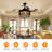 42" Crystal Invisible Ceiling Fan Light with Remote Control, Retractable Blades