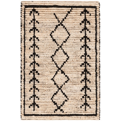 Wilmore Hand Woven Jute/Cotton Southwestern Rug in Ivory/Black