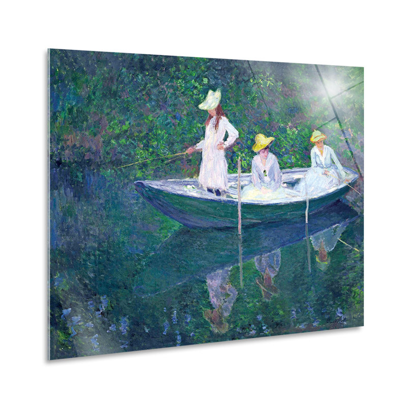 Boat Fishing by Claude Monet - No Frame Painting, Plastic/Acrylic, 70cm H x 100cm W