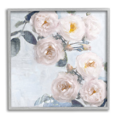 «Delicate Pink Roses Arrangement» par Emily Ford - cadre flottant, impression sur bois