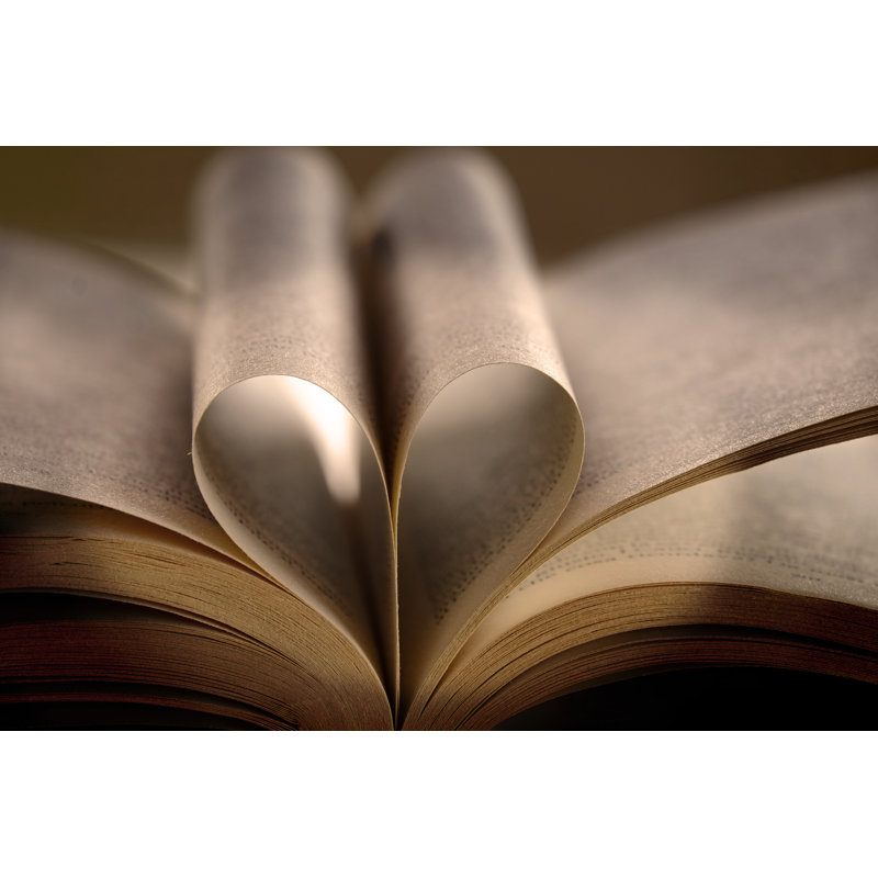 Heart Shaped Book - Wrapped Canvas Print, 81cm H x 122cm W x 3.8cm D