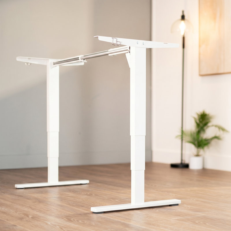 Structure de bureau électrique à moteur simple, Blanc