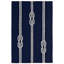 Tapis touffeté à la main en polyester bleu marine / ivoire-548448801