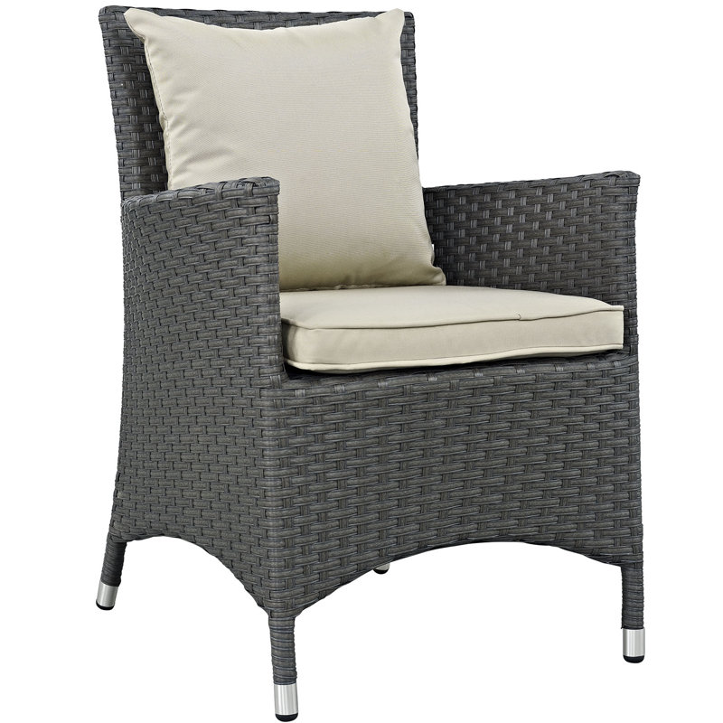 Chaise de patio avec coussin Modway, Toile Sunbrella® beige antique