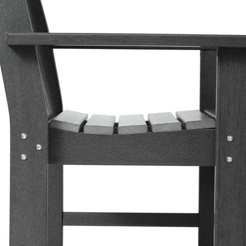 Ensemble de salle à manger avec table et accoudoirs de jardin 6 pièces Laguna Poly, Gris