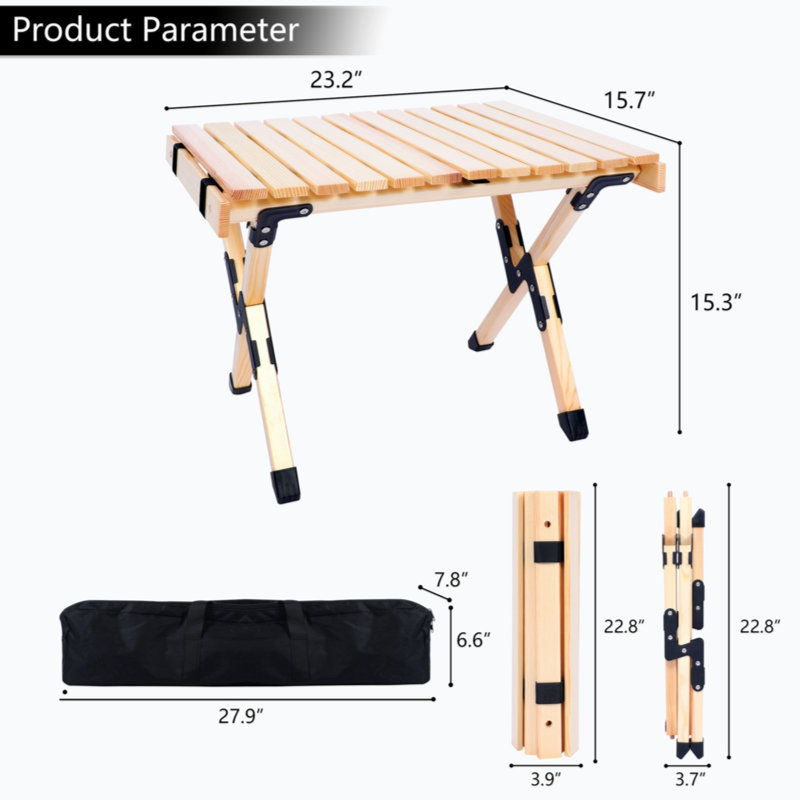 Table d'extérieur Carlon pour l'extérieur L 15,7 po x l 23,2 po Carlon