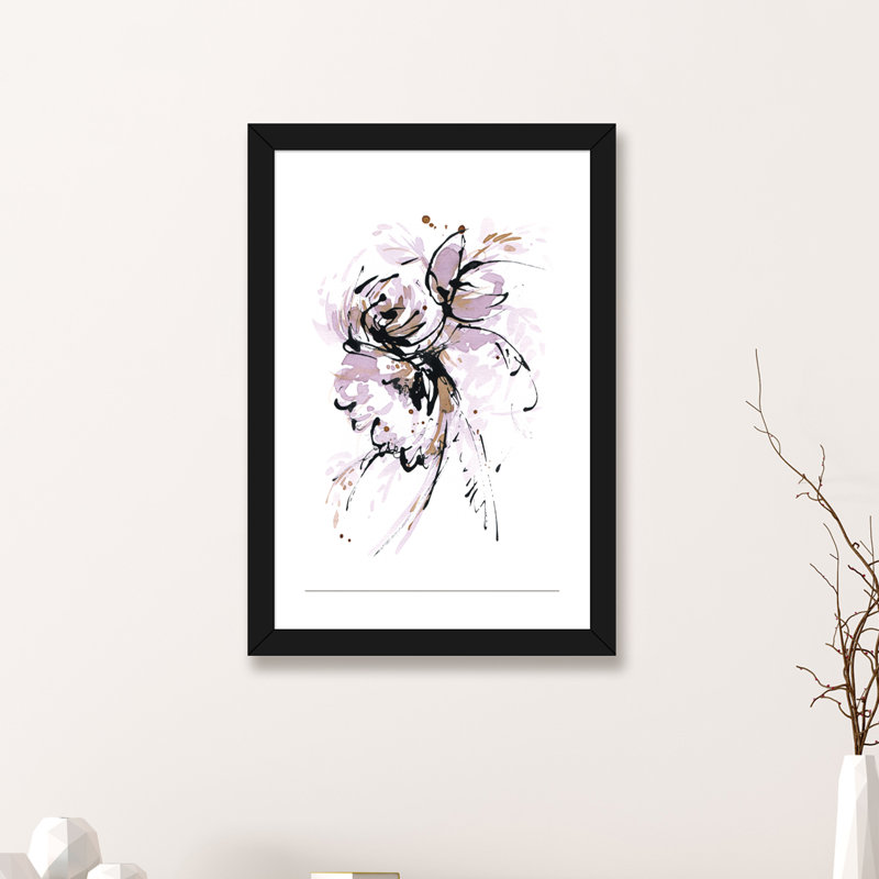 « windy day » par lesia binkin, reproduction d’art, H 24 po x l 16 po x P 1 po, Papier avec cadre en bois jaune