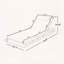 Ensemble de méridienne avec repose-tête, inclinable à 4 positions et coussin résistant à l'eau à 3 volets-125484631