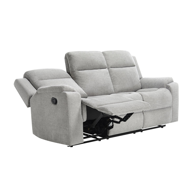 3 Seater Chenille Reclining Sofa, Grey