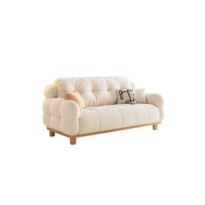 Log cream style simple fabric sofa