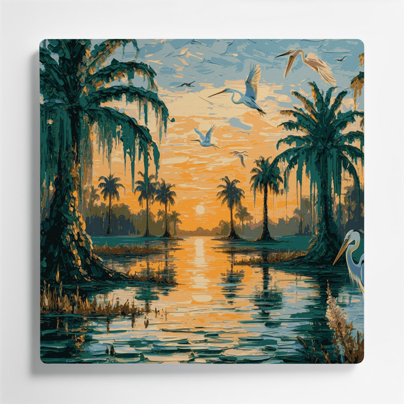 «USA State Florida Blue», art mural en métal, H 32 po x l 32 po x P 0,05 po