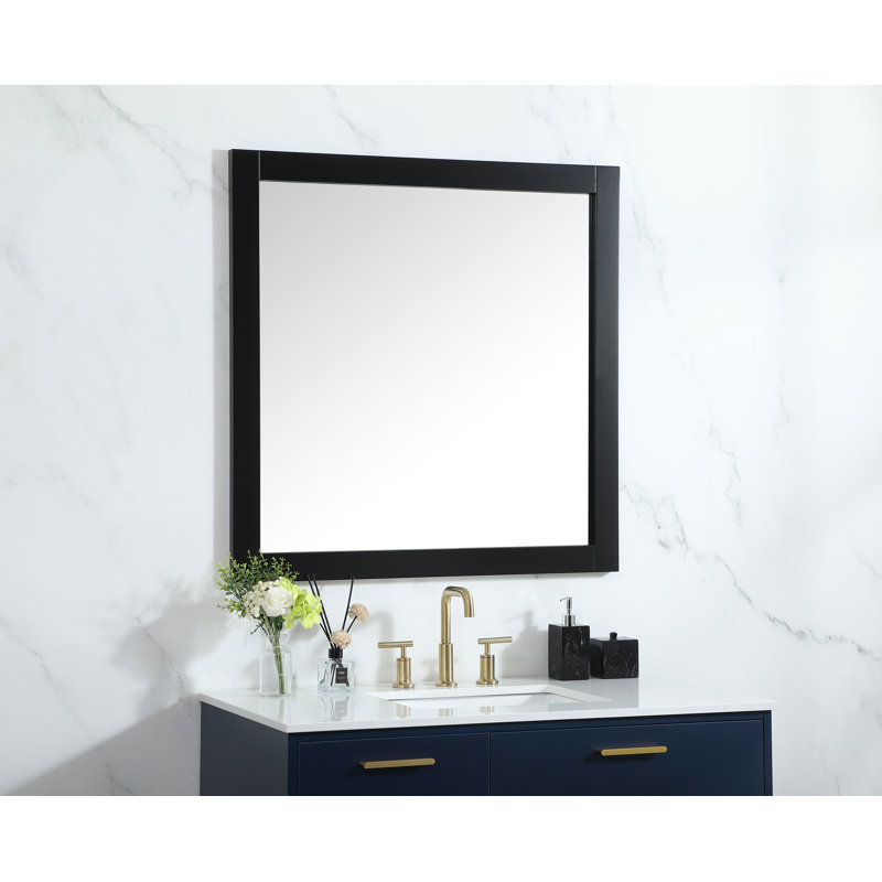Miroir d'appoint Rosenow, Noir, H 36 po x l 36 po