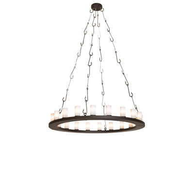 Rustic Lodge 20 - Light Dimmable LED Wagon Wheel Chandelier