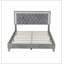 Upholstered Bed Frame with LED Lights,Modern Velvet Platform Bed with Crystal Tufted Headboard-705155361