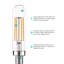 Ampoule de 5 watts (40 watts équivalente), del T 6,5, ampoule à intensité variable, blanc warrm (2700K) E12/base à candélabre