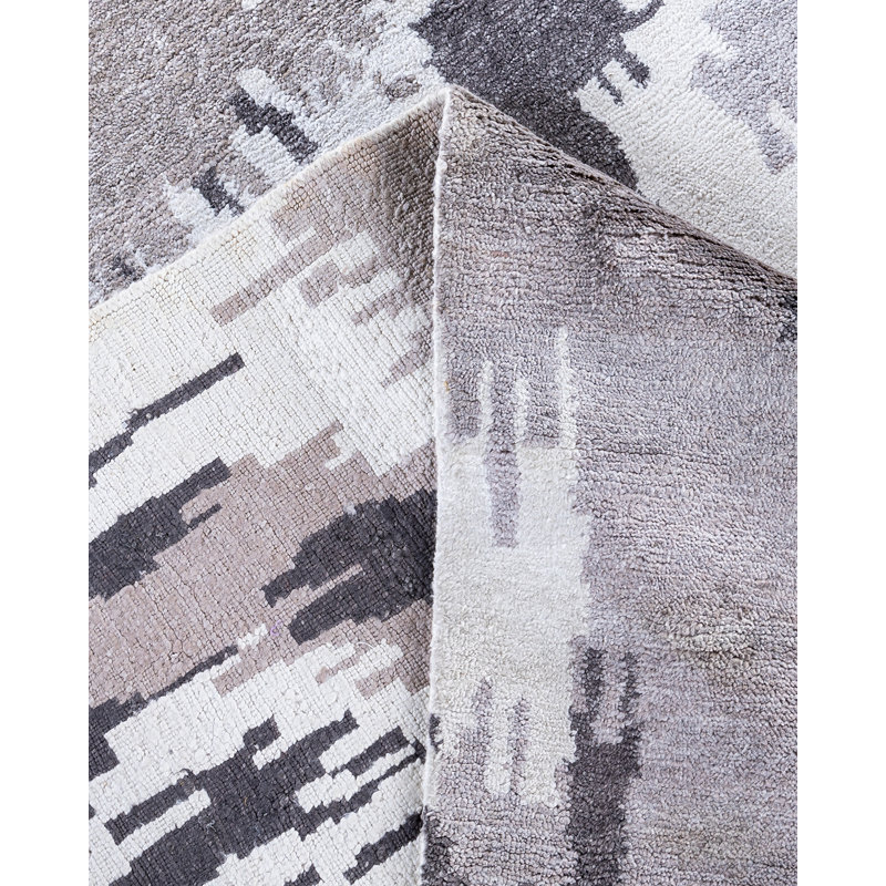 Overdyed One-of-a-Kind Rectangle 9'1" X 12' Hand Knotted Area Rug