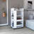 Bar Cart With Glass Door, 2-Side Shelves And Casters-1459266399