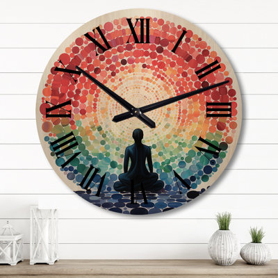 Horloge murale en bois massif Oakcrest