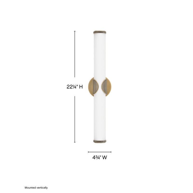 Femi Integrated LED Bath Vanity Bar, Lacquered Brass