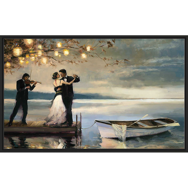 " Twilight Romance " by Steve Henderson, Floater Framed Print, 27.5" H x 43.5" W, Black