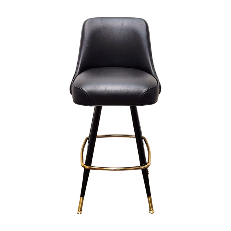 Tabouret de bar pivotant extérieur touffeté, Noir