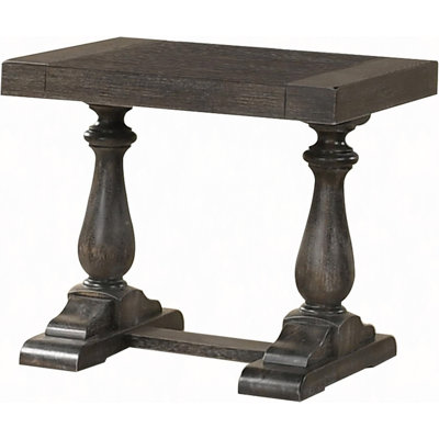 Transitional Wood End Table, Living Room Solid Wood Sofa Side Table