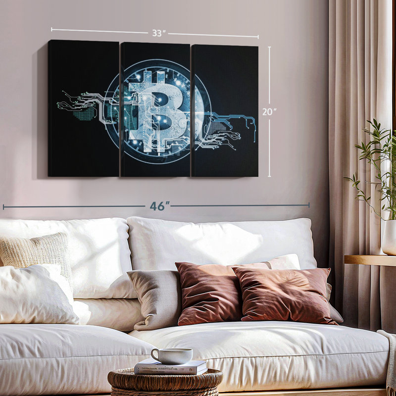 " Bitcoin Crypto ", 20" H x 33" W
