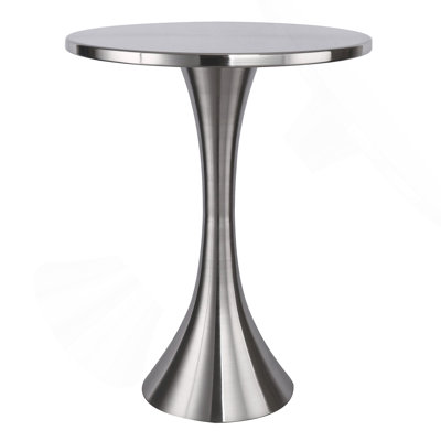 Metal Accent Table In Brushed Nickel