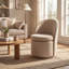 Fauteuil d'appoint rembourré pivotant avec dossier haut-1629528275