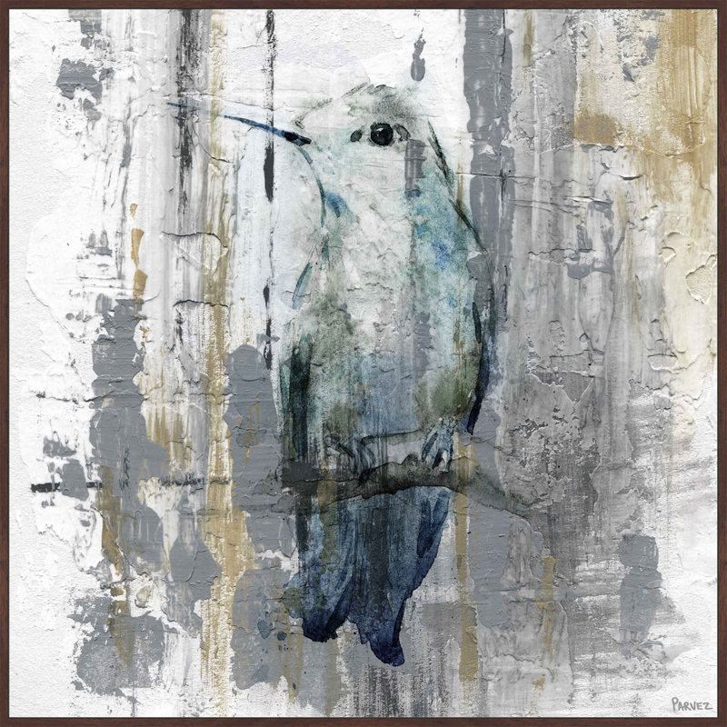 «Percher Gray» par Parvez Taj, reproduction d'art sur cadre flottant, H 18 po x l 18 po x P 1,5 po