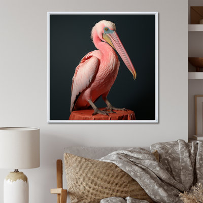Coastal Watch Pink Pelican - Art mural pélican