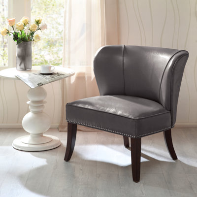Fauteuil d'appoint en similicuir sans accoudoirs Alfredia