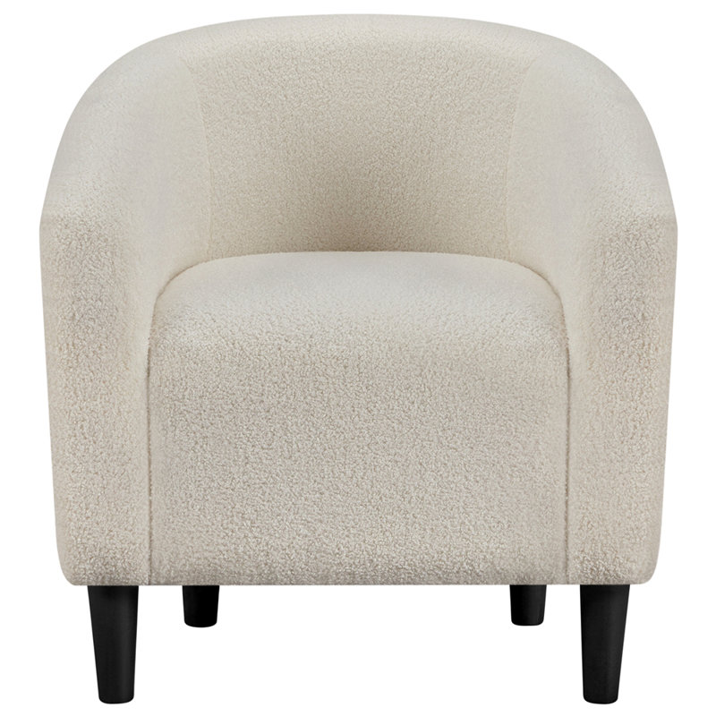 Boucle Club Chair Combining Contemporary and Traditional Design, Beige