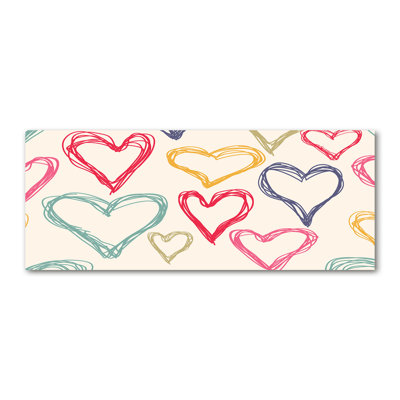 Colorful Hearts - No Frame Print on Canvas