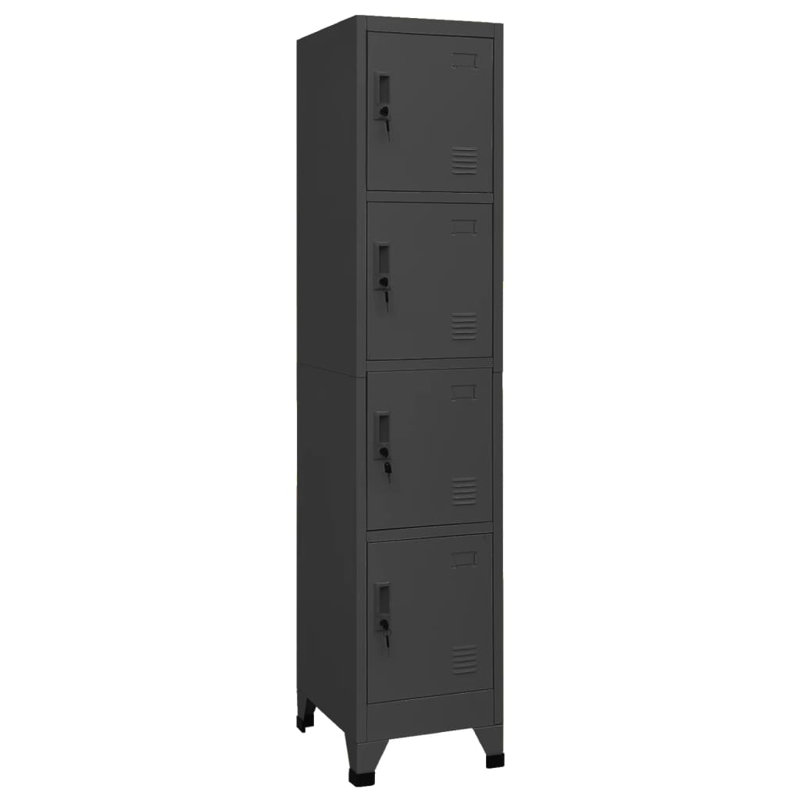 Voyles 4 - Tier 4 - Section 38Cm Wide 180Cm High Metal Employee Locker, Anthracite
