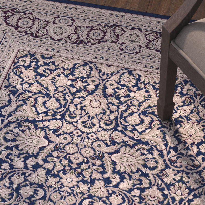 Tapis bleu marine/brun persane Atterbury, Rectangle 9 pi 2 po x 12 pi 10 po